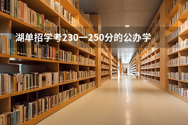 湖单招学考230一250分的公办学校有那些 湖南单招分数线
