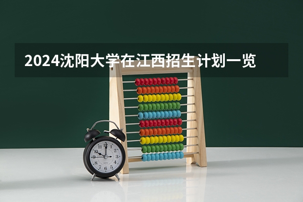 2024沈阳大学在江西招生计划一览表