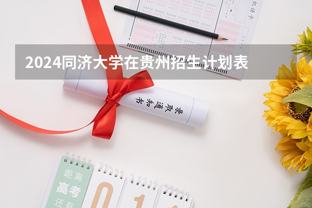 2024同济大学在贵州招生计划表