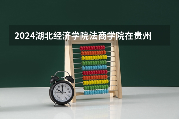 2024湖北经济学院法商学院在贵州招生计划表