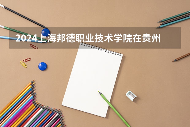2024上海邦德职业技术学院在贵州招生计划表