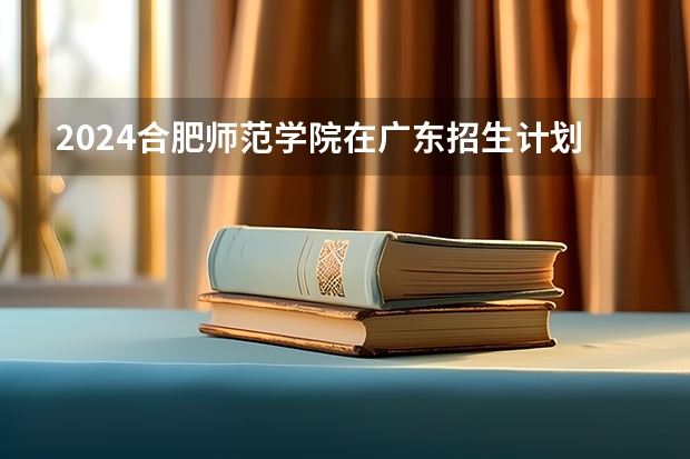2024合肥师范学院在广东招生计划表