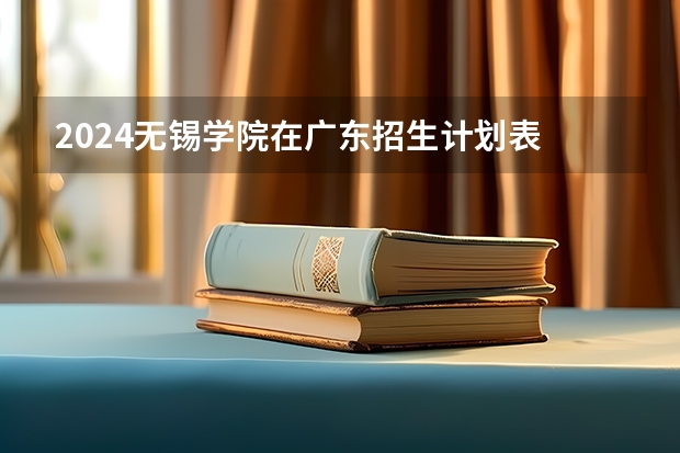 2024无锡学院在广东招生计划表
