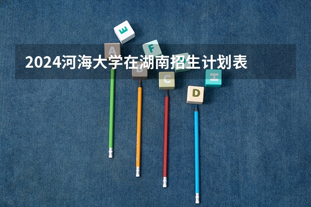 2024河海大学在湖南招生计划表