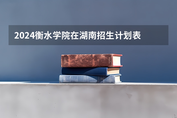 2024衡水学院在湖南招生计划表