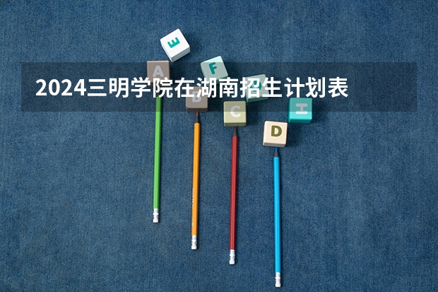 2024三明学院在湖南招生计划表