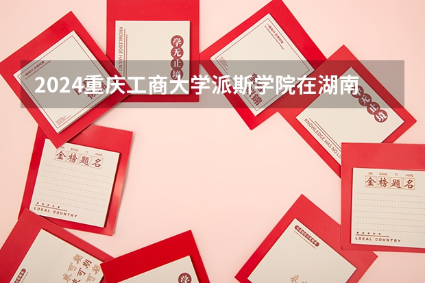 2024重庆工商大学派斯学院在湖南招生计划表