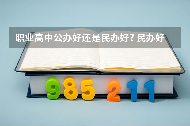 职业高中公办好还是民办好? 民办好还是公办学校好 职校读公办好还是民办好