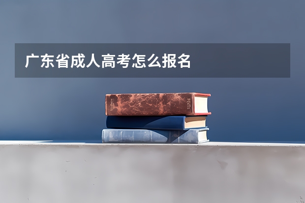 广东省成人高考怎么报名