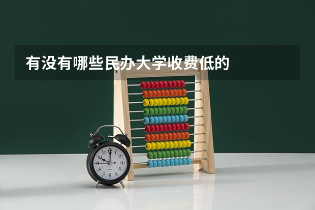 有没有哪些民办大学收费低的