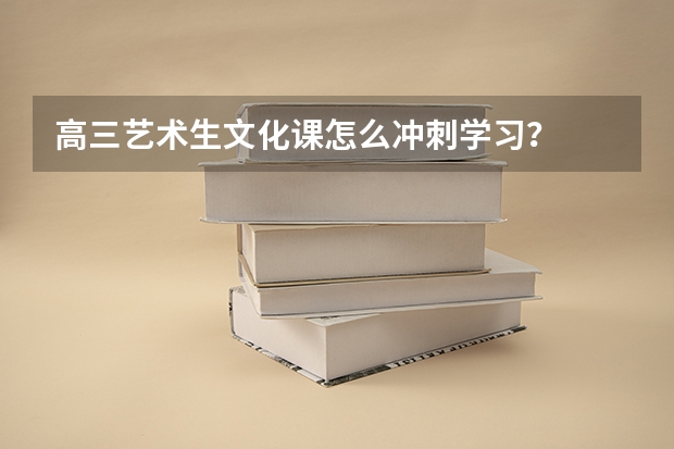 高三艺术生文化课怎么冲刺学习？