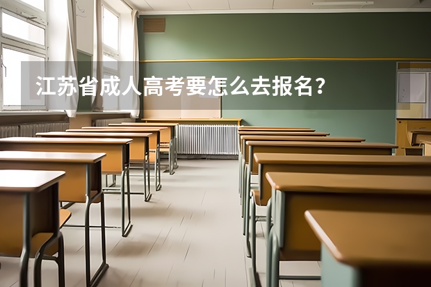 江苏省成人高考要怎么去报名？
