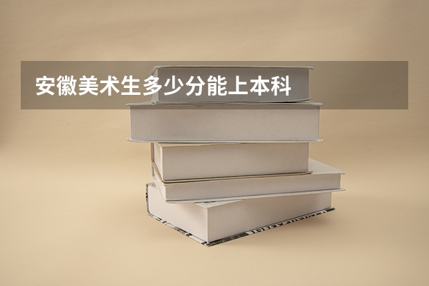 安徽美术生多少分能上本科
