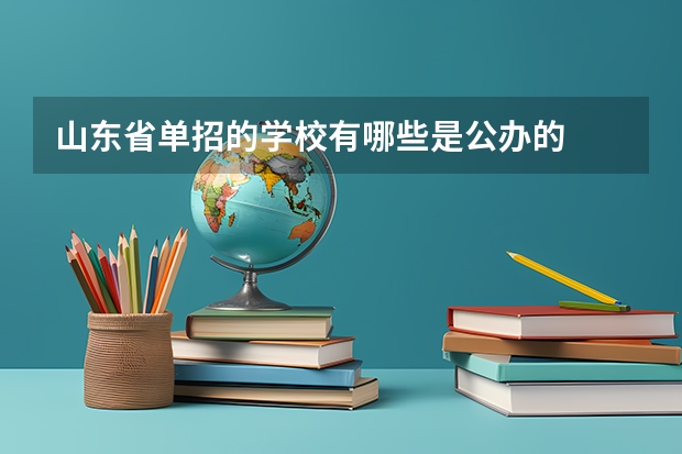 山东省单招的学校有哪些是公办的