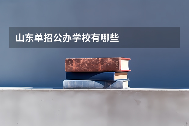 山东单招公办学校有哪些